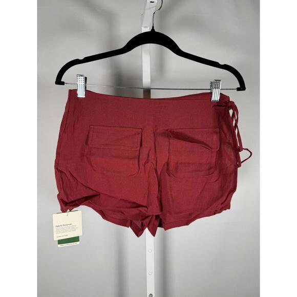 NWT Halara Red Side Tie Wrap Skort Athletic Casual Mini Skirt Size Small - Picture 3 of 7